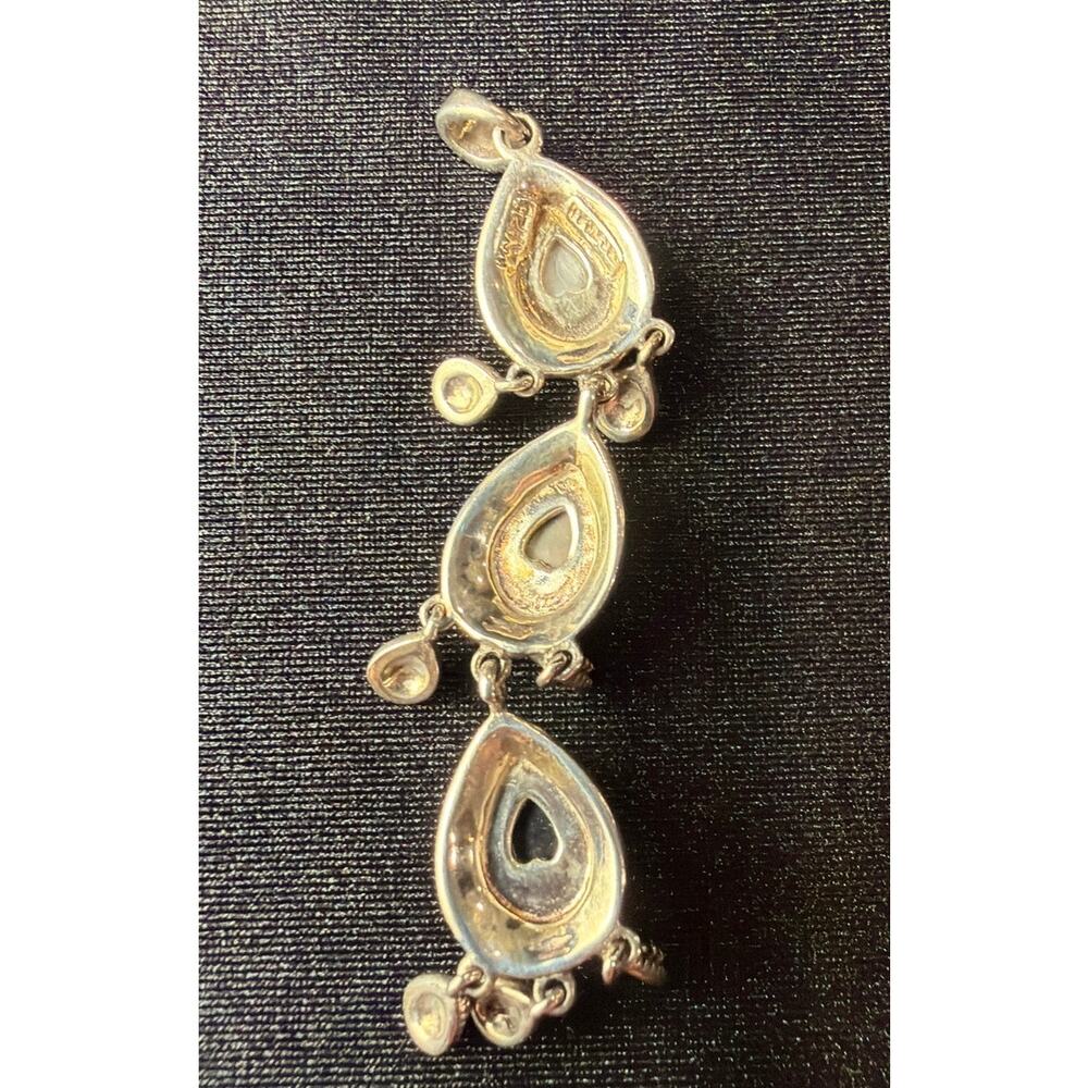 Vintage marcasite and multi-gemstone pendant, 925 sterling silver Thailand. - Picture 2 of 6